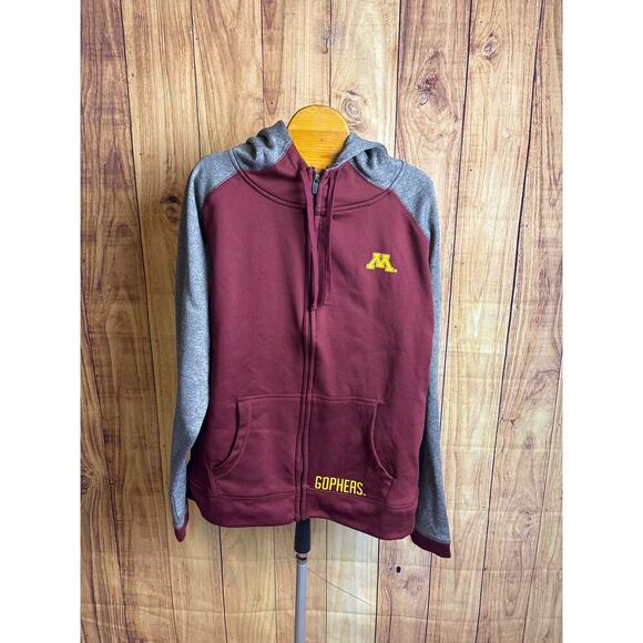 MN Minnesota Gophers Full Zip Up Hoodie Boy's Size L 12/14 - Picture 1 of 6